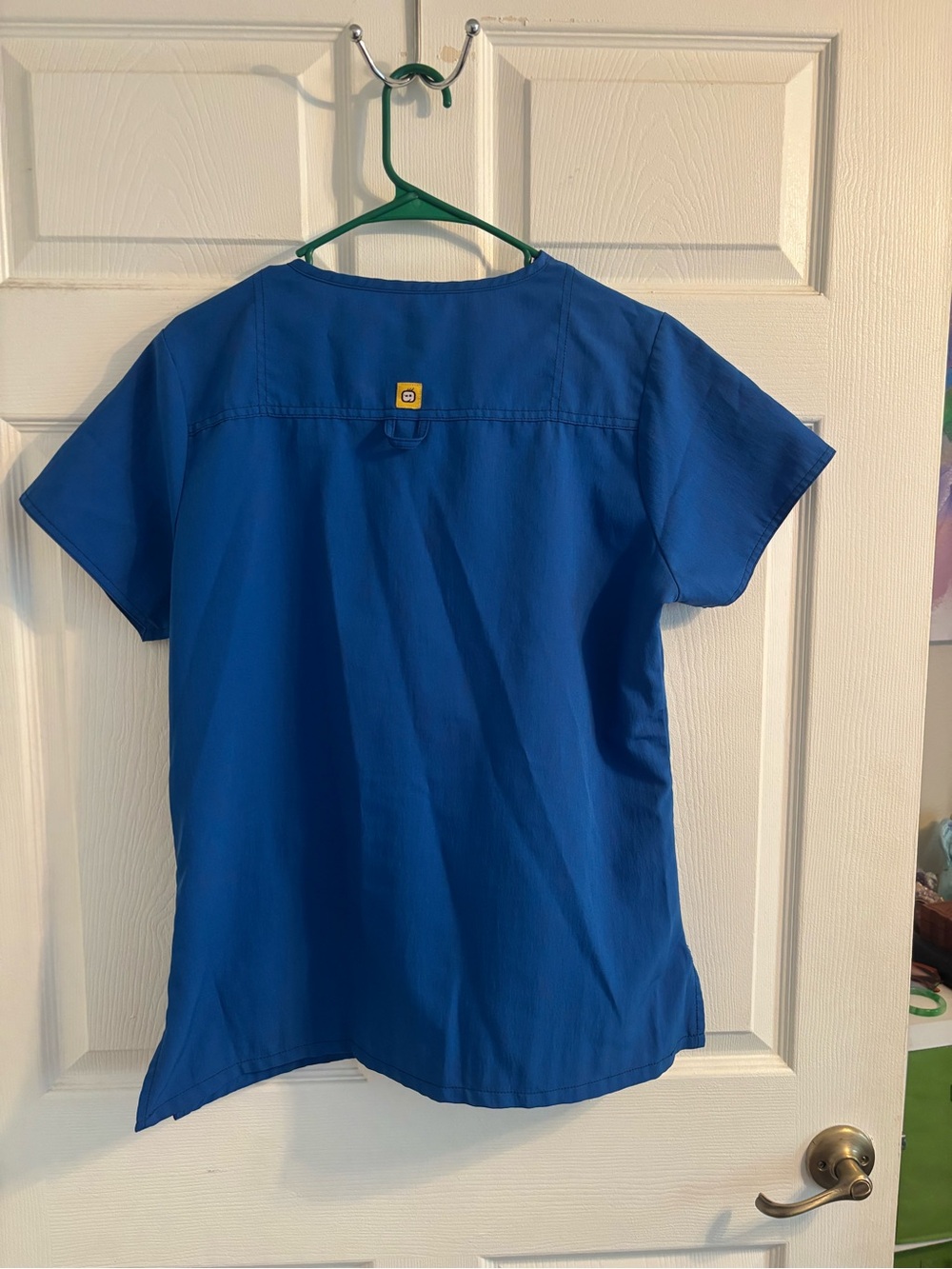 WonderWink Royal Blue Short Sleeve V-Neck Scrub Top - Picture 2 of 4
